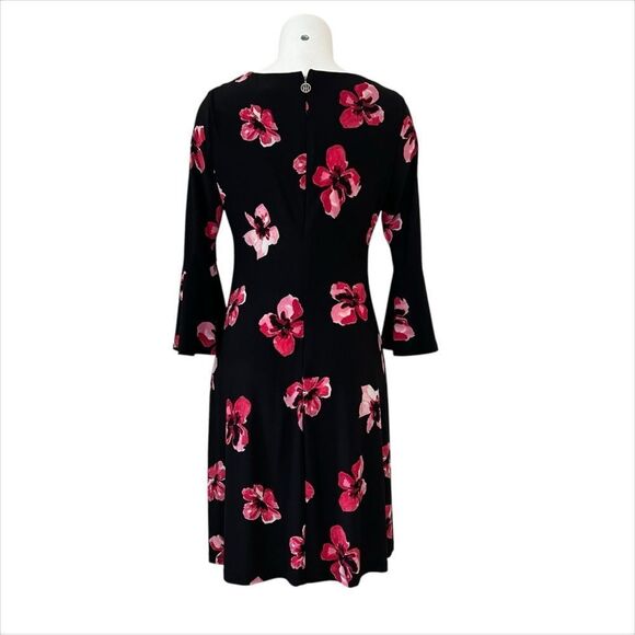 Tommy Hilfiger Pink Floral Bell Sleeve Mini Dress size 4 - Picture 3 of 7
